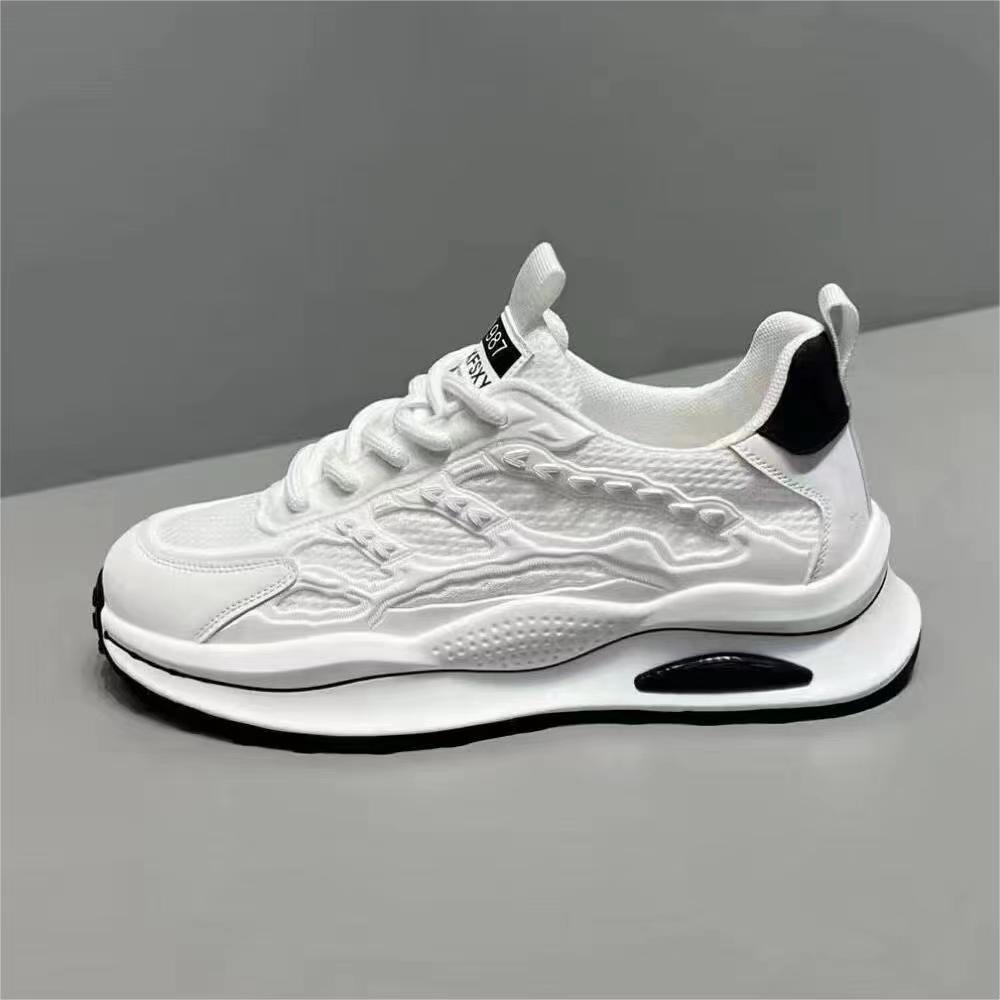Calzado deportivo modelos de primavera y otoño para hombres, malla transpirable, zapatos blancos de moda para estudiantes, zapatos cómodos y ligeros para hombres, comercio exterior al por mayor