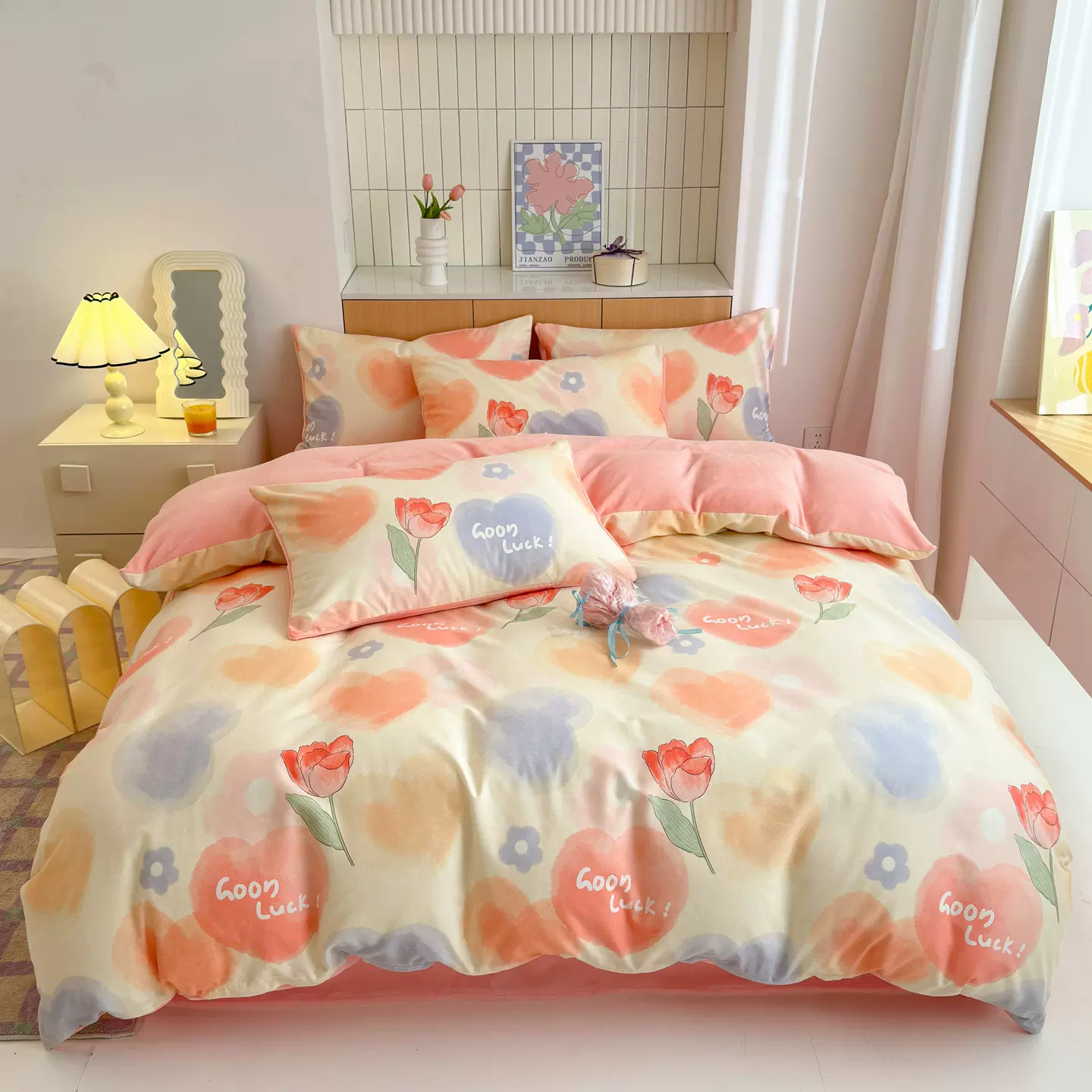 全棉磨毛牛奶绒床上四件套纯棉加厚保暖床单床笠被套罩三件套床品