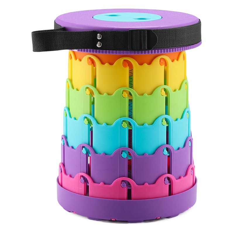 Al Aire Libre plegable taburete portátil de viaje asiento retráctil taburete de plástico retráctil Camping Pesca patio silla plegable