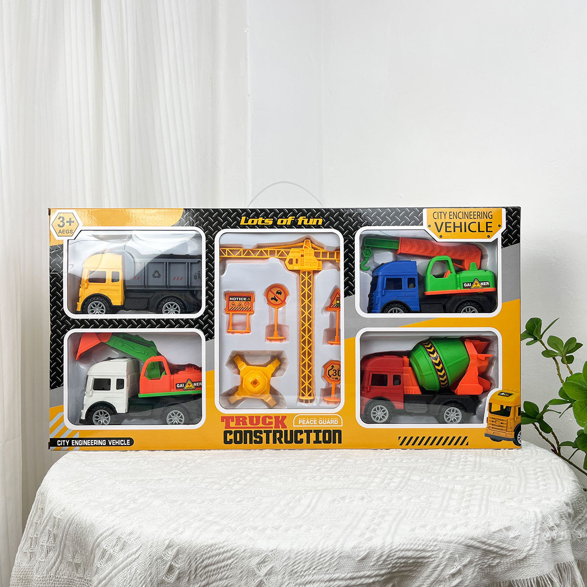 Juguetes para niños al por mayor retroalimentación inercia coche de ingeniería caja de regalo grande conjunto de excavadora mezcladora mecanismo de regalo