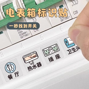 ◓ Creative Cartoon Household Light Switch Sticker Power Gate Logo Label Decorative Distribution Box Strong Current Box Meter