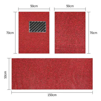 Car Foot Mats, Wire Rings, Universal Foot Pad - black-and-red-three-piece-suit