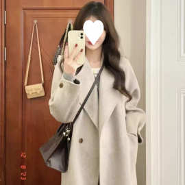 毛呢大衣女呢子外套2024秋冬季新款小个子赫本风好看加厚