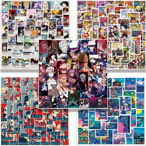 50 Anime Style Poster Cool Doodle Sticker Car Guitar Luggage Notebook Waterproof Wholesale