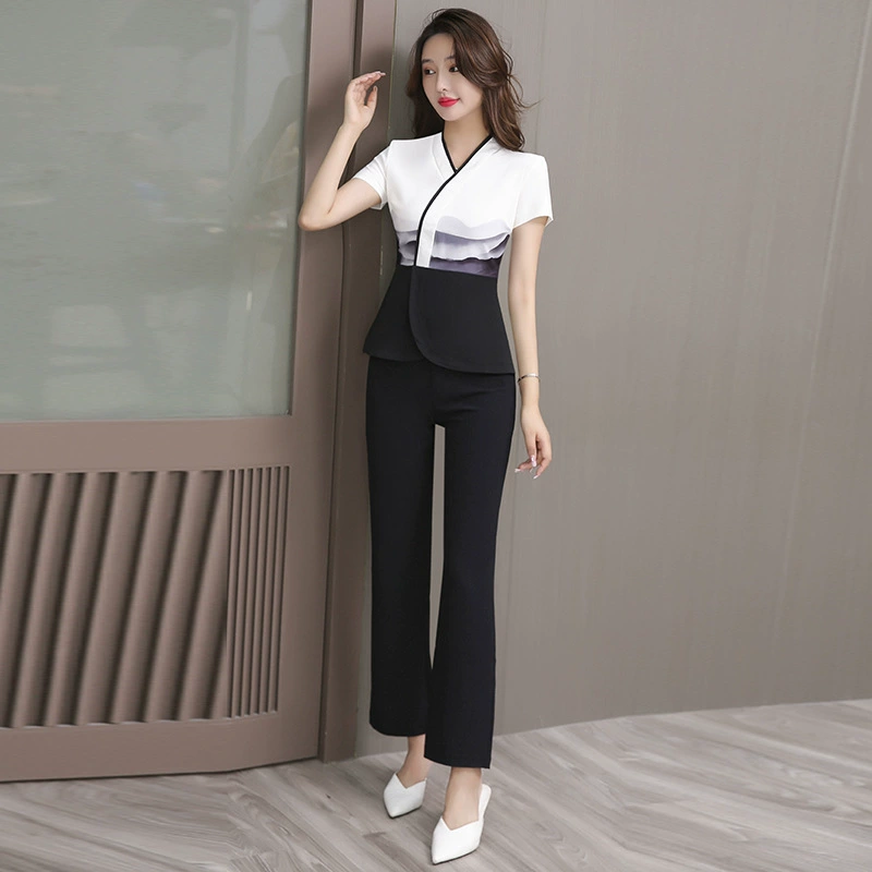 Рабочая одежда техника для терапии ног Женский 2022 Новый летний гостиничный костюм Ванна для ног Health Club Рабочая одежда 2010 с коротким рукавом