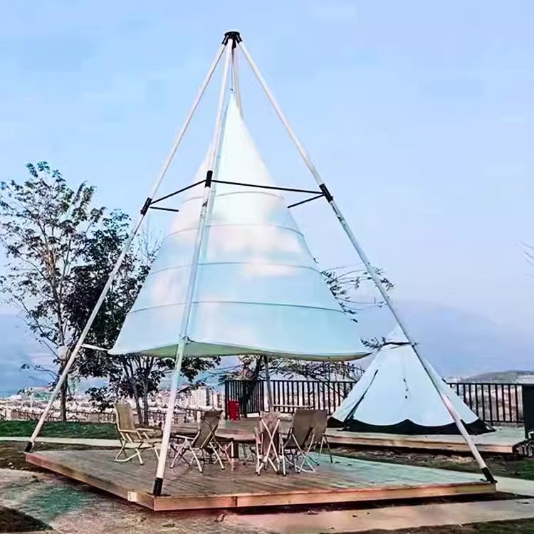 Red de sombra de jardín Festival de bambú rojo Linterna tienda de campaña al aire libre Fuego de ocio paisajismo café tienda de comidas