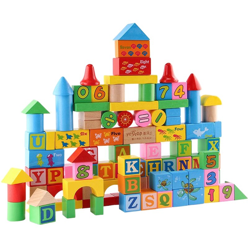 Bloques de construcción para bebés ensamblando juguetes educativos Niños de 1 a 3 años de edad niñas de madera maciza de madera ensamblando 3-6 niños educación temprana cerebro