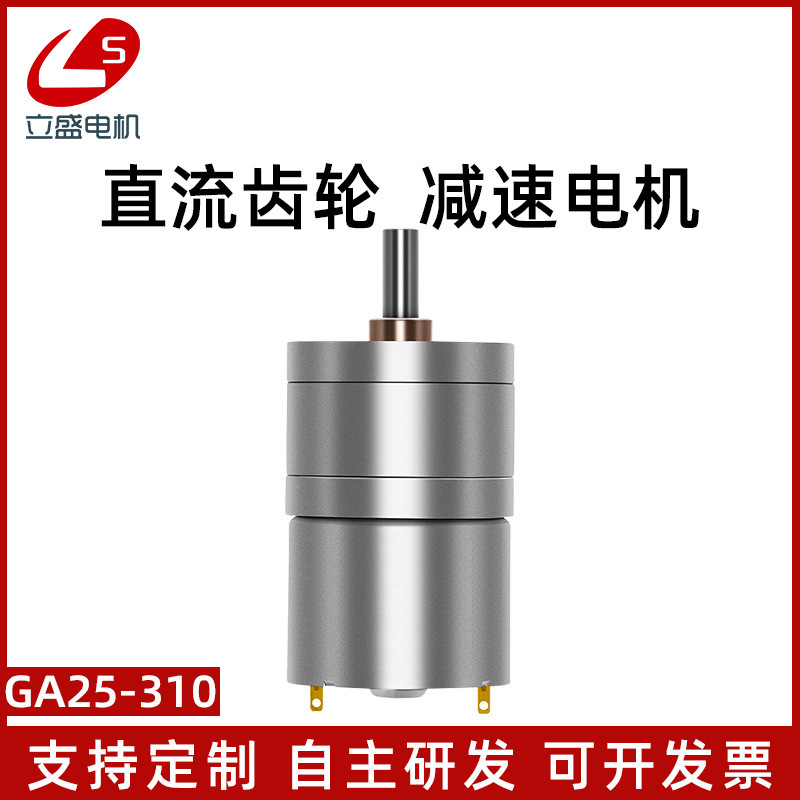 Lisheng GA25-310 micro DC gear motor carbon brush magnetic tile adjustable speed 6v12v24V small motor