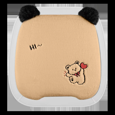 Seat Cushion Thickened Plush Seat | Wool pad - square-pad-khaki-rice-square-mat