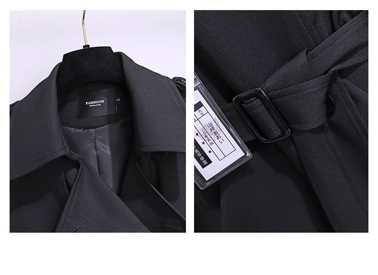 Dam trenchcoat halvlång elegant midjebälte för vår och höst_voghion.com
