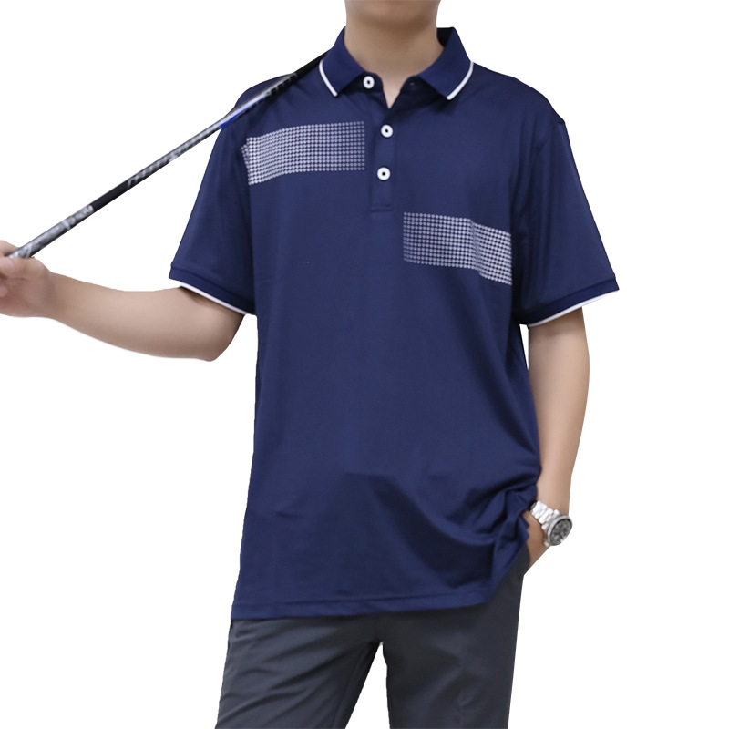Golf fitness camiseta de secado rápido de manga corta de solapa deportes Polo camisa de los hombres 2024 nueva fábrica de verano al por mayor