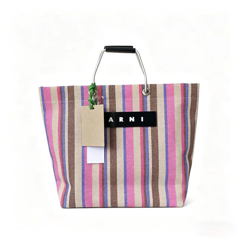 Popular item in Japan: Mar straw woven bag, casual shopping bag, tote bag, colorful striped design Popular item in Japan: Mar straw woven bag, casual shopping bag, tote bag, colorful striped design