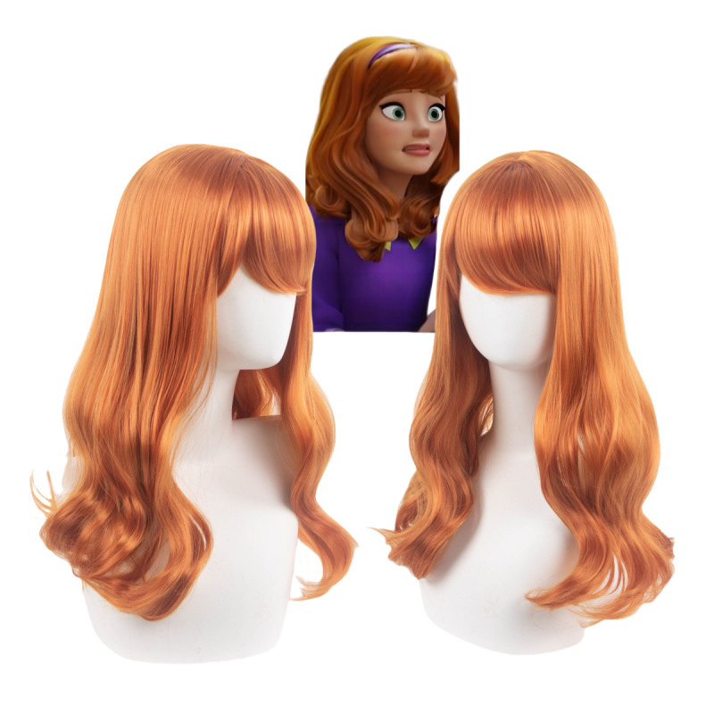 Daphne wig headgear Scooby Doo dog Cosplay wig neat bangs curly hair factory wig wholesale Daphne wig headgear Scooby Doo dog Cosplay wig neat bangs curly hair factory wig wholesale