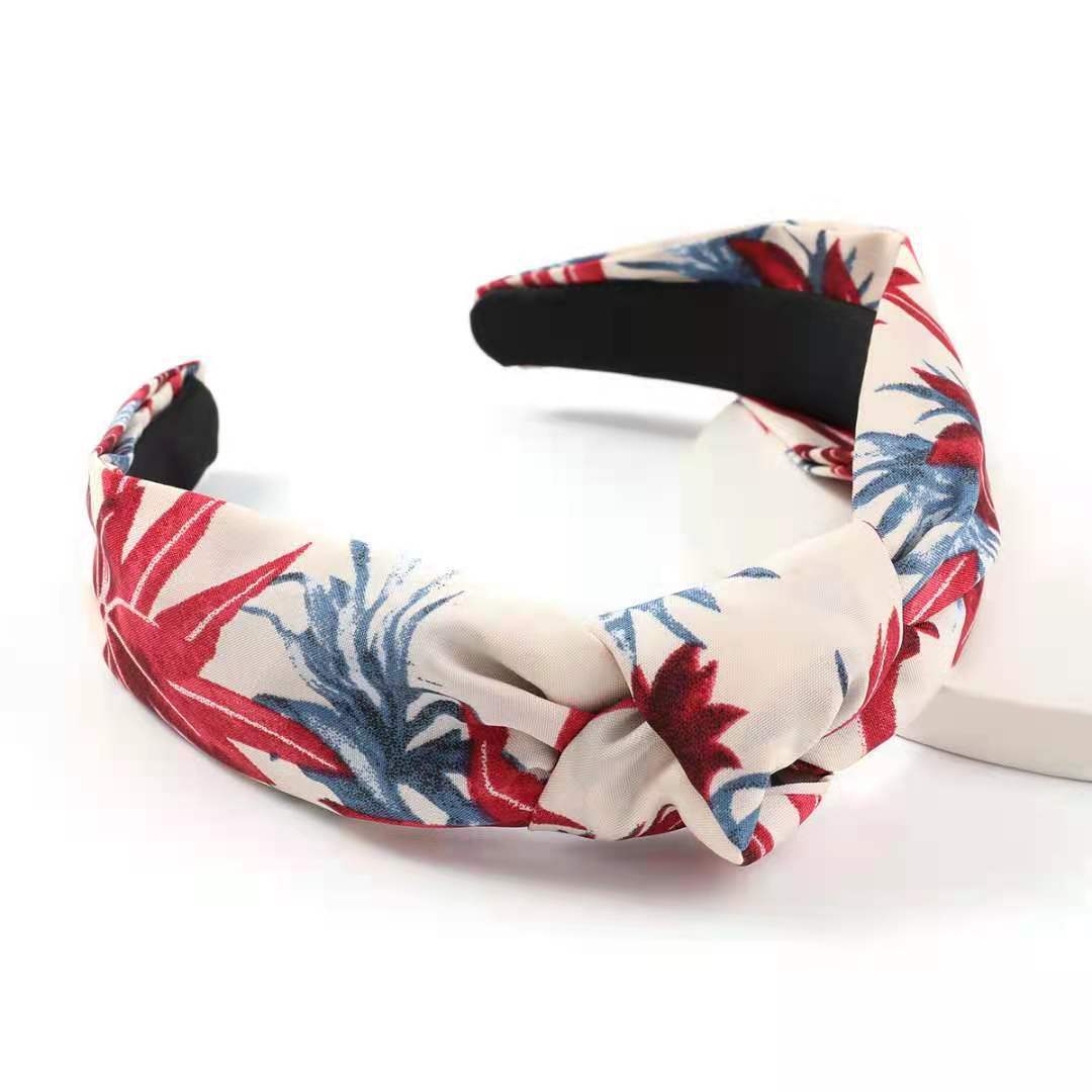 Fashion Wide-brimmed Knotted Printed Fabric Hair Accessories display picture 1