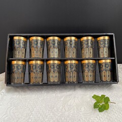 新入荷 12個セット モロッコガラス トルコ紅茶カップ モロッコティーガラスカップ