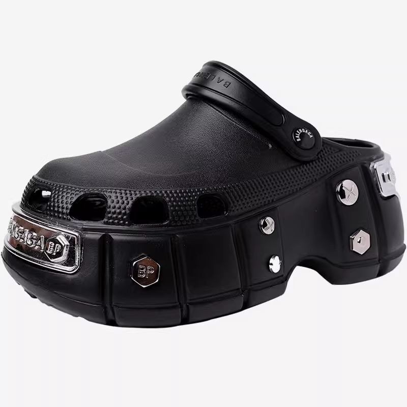 2025 New European Style Platform Clogs Thick Sole Men's Couples Closed-Toe Slippers Women's Non-Slip Odor-Resistant_vogvips.com