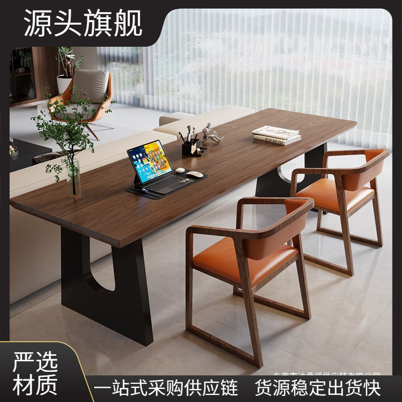 Solid Wood Long Table, Simple Desk, Home Living Room Dining Table, Rectangular Computer Table, Vintage French Table, Office Desk