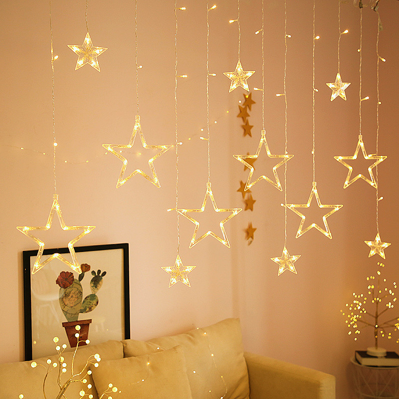LED de color cadena de luces estrella cadena de luces decoración de Navidad dormitorio ambiente de luz de diseño esfera alta luz de cortina baja