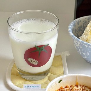 Ostt Great Tomato Glass Cute Ins Style Simple Juice Milk Coffee Large Capacity Water Cup