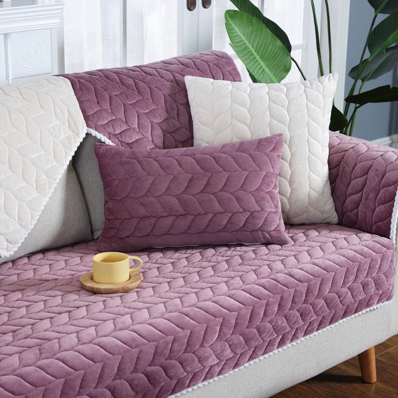 Venta caliente transfronteriza simple moderna sala de estar sofá cojín Comercio exterior antideslizante felpa sofá cubierta toalla cubierta al por mayor