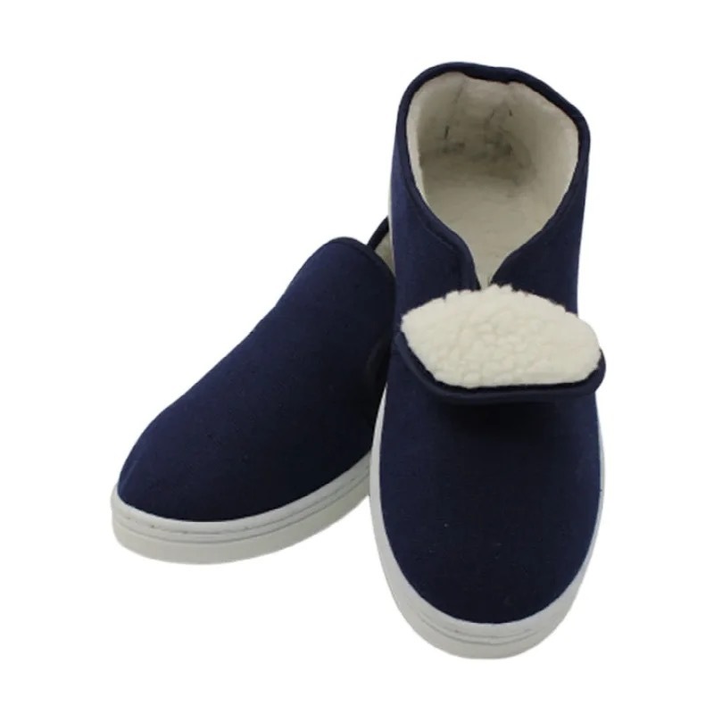 厂家批发冬季加绒保暖ESD防静电SPU帆布中巾洁净男女无尘棉布工鞋