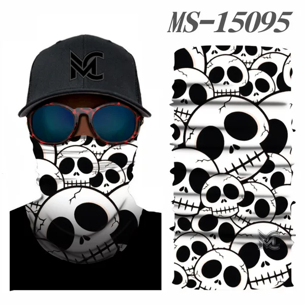 Skull peripheral magic scarf summer outdoor riding Magic face scarf Scarf neck protection thin ice silk scarf