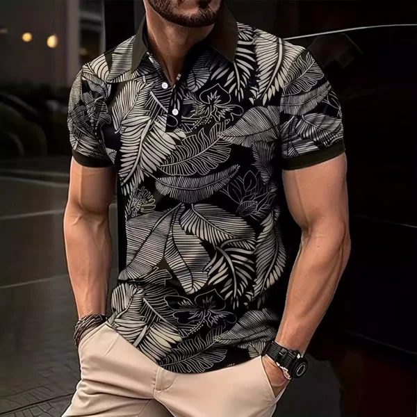 New Cross-Border Casual Men's Polo Shirt 3D Printed Breathable Fashionable Polo Shirt Top Factory Direct Sale Short Sleeve