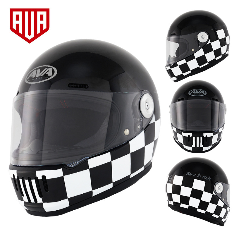 AVA dinastía casco retro casco completo de los hombres y las mujeres de la motocicleta de fibra de vidrio Four Seasons universal 3C certificado dinastía