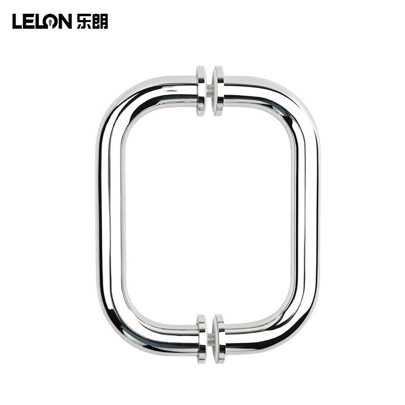 Manija de Puerta de Vidrio para Baño de Estilo Americano, de Cobre Puro, Tubo Redondo, Tubo Cuadrado, para Puerta de Partición, Puerta Corredera, Puerta Principal, Color Negro