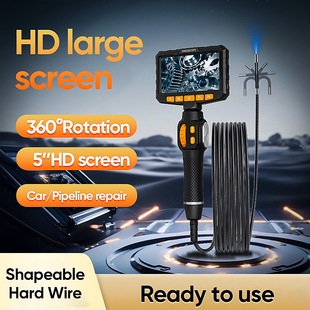 English Version of 360 ° Steering Industrial Endoscope Car Pipeline Inspection Probe Tool Can Take High-Definition Photos and Videos