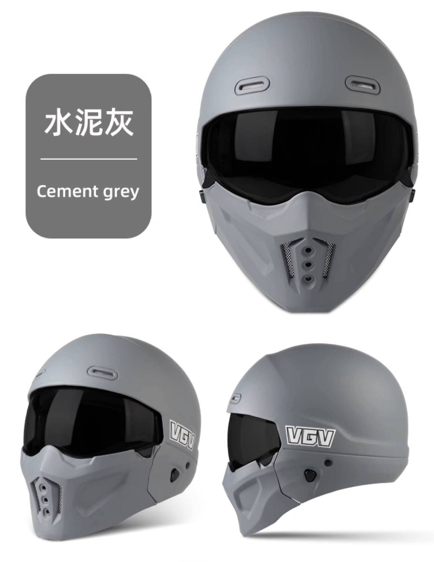 3C Motorcycle Scorpion Helmet for Men and Women, Winter Warm Riding Motorcycle Cruising Full-Face Helmet, Retro Three-Quarter Helmet