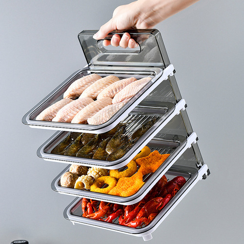 Kitchen folding storage hole-free wall-mounted side dishes countertop storage rack household hot pot dishes multi-layer preparation dishes