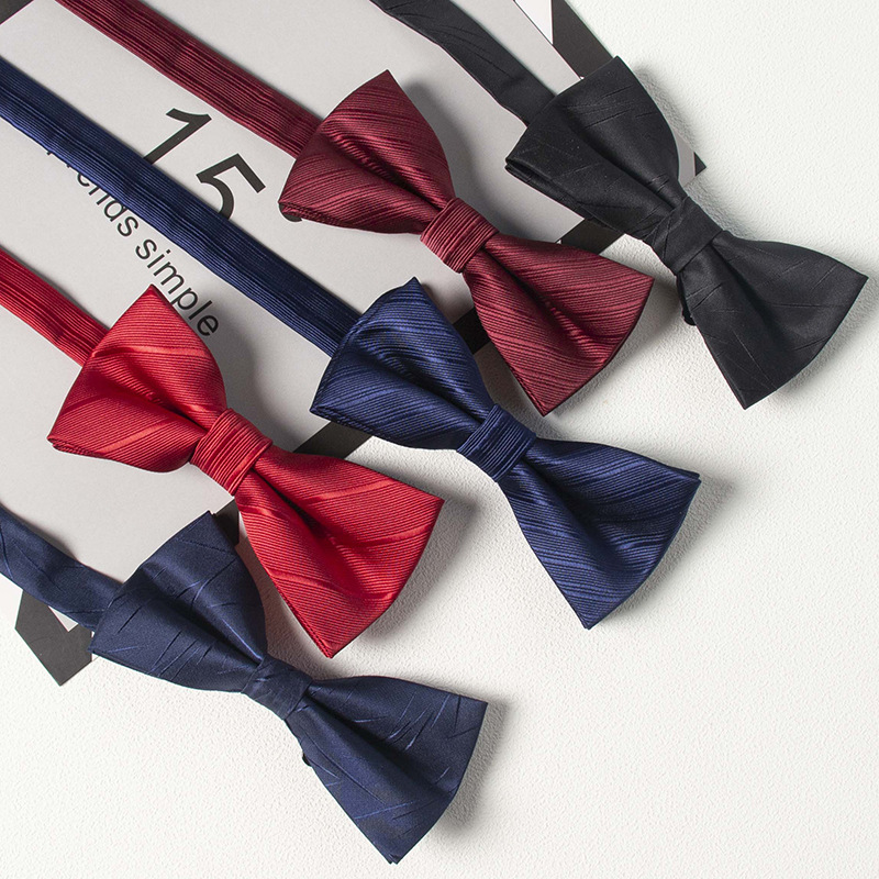 Fabricante spot rojo pajarita para hombres foto de boda moda estilo británico novio padrino traje de boda pajarita