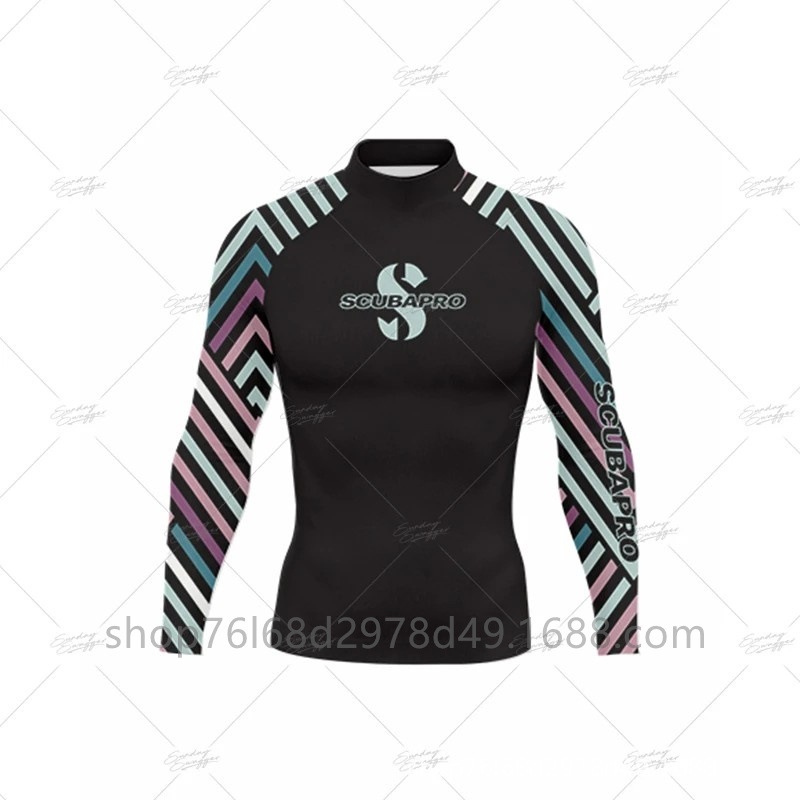 SCUBA Surfer Suit Outdoor Sun Protection Suit Snorkeling Swimsuit High Collar Long Sleeve Split Top Quick Dry Diving Suit Customization