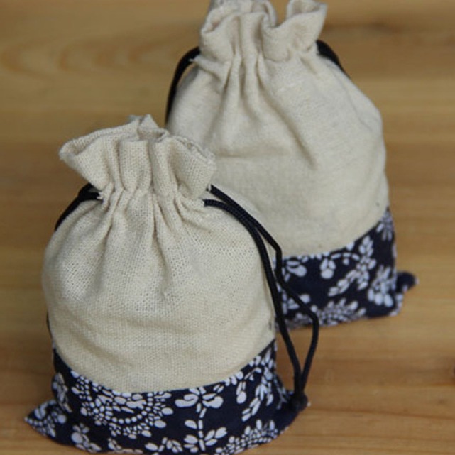 厂家上新抽绳麻布束口工艺袋 小物件饰品袋 电子珠宝包装袋