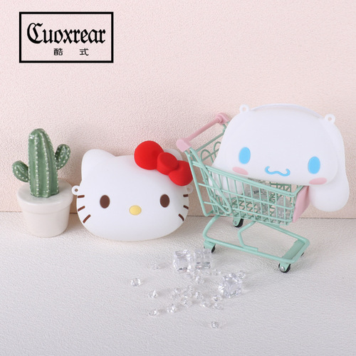 Children's silicone bag Sanrio genuine authorized cute Kuromi cartoon silicone big head bag coin purse cross-body