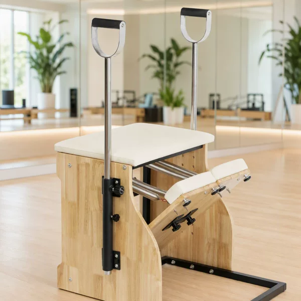 Pilates Steady Chair Yoga Studio Body Training Maple Wood Adjustable Height Dual Handle Balance Chair