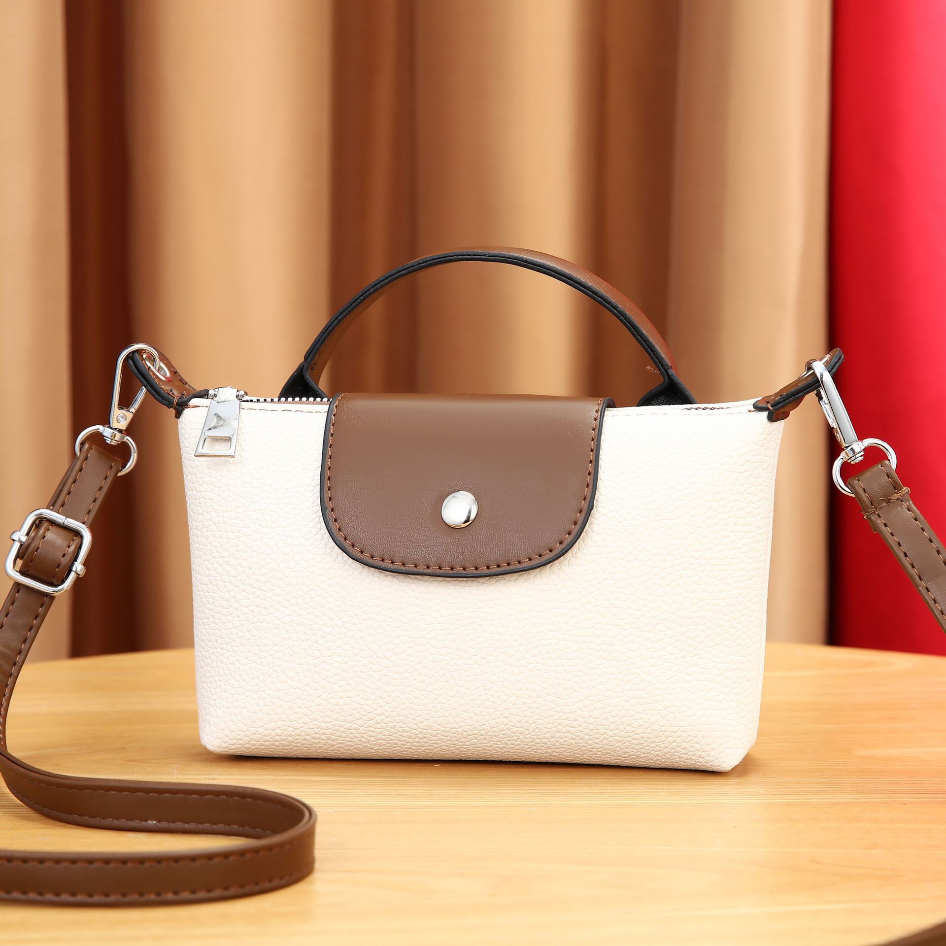 Bolso bandolera minibag transfronterizo 2024 nuevo bolso de mano de color de contraste de pu ladiesbags