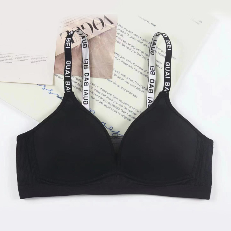 Ropa interior de mujer nueva reunión sin anillo de acero sujetador molde de taza soporte ventilado simple ajustable sujetador de mujer sin marcas