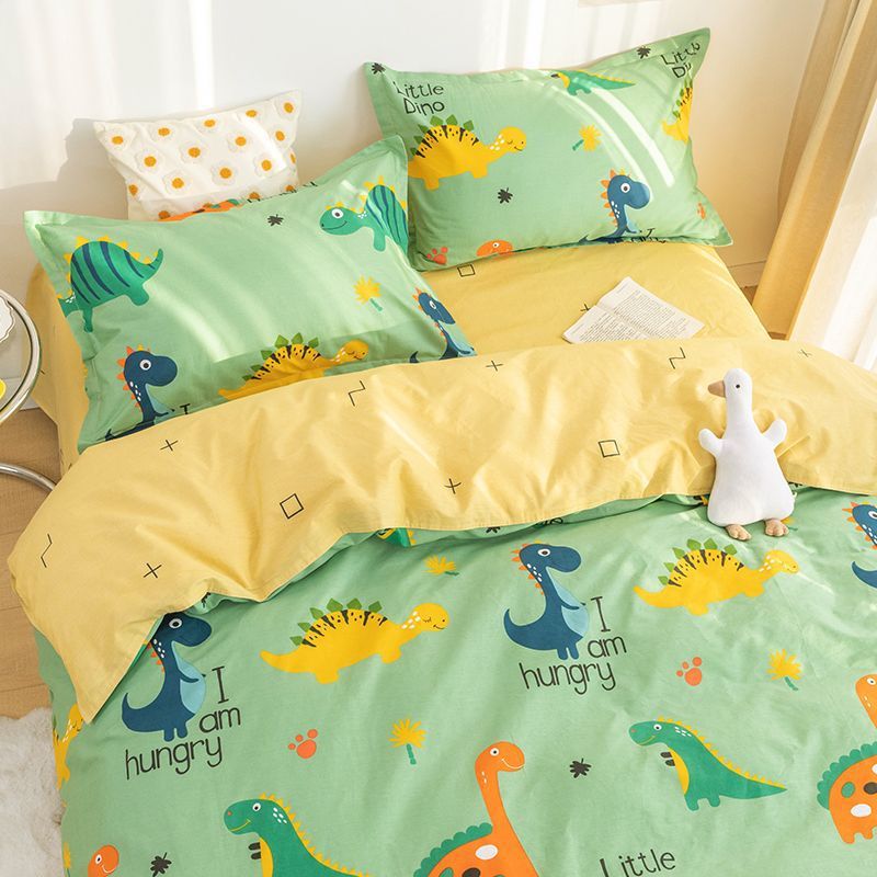 Cartoon coberta de edredón de algodón grueso de una sola pieza 1.5 dormitorio estudiantil 150x200x230 edredón único hogar
