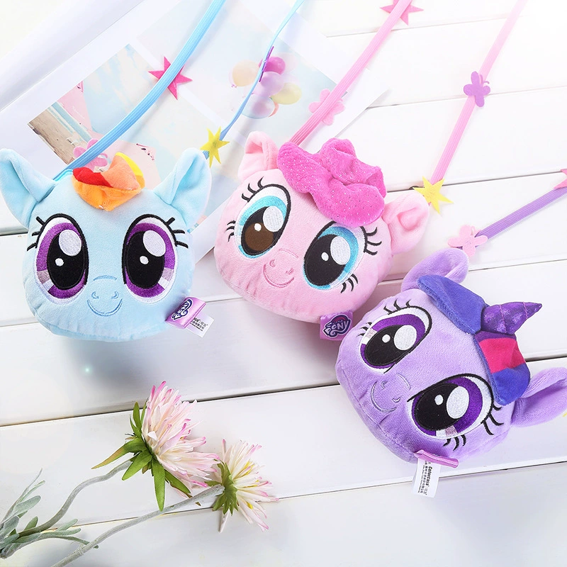 Плюшевая сумка для телефона (My Little Pony) милая детская через плечо, дизайн единорога, 14×3×14 см
