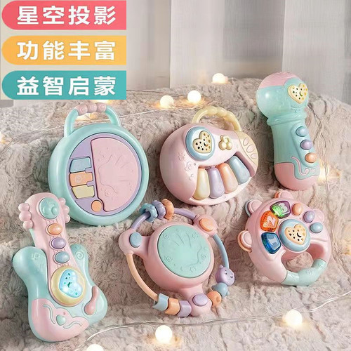 Baby toys educational early education 0-2 years old baby 6 months and above music story grasping training hand clapping drum rattle