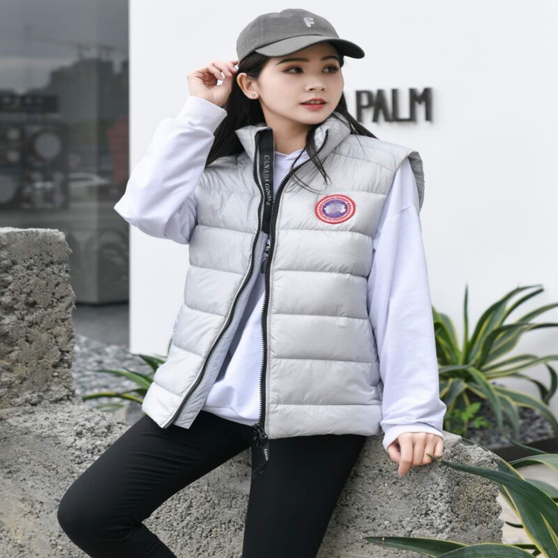 Cross-border Crofton 2229 down vest, shiny fabric, stand-up collar, unisex design, embroidered outerwear Cross-border Crofton 2229 down vest, shiny fabric, stand-up collar, unisex design, embroidered outerwear