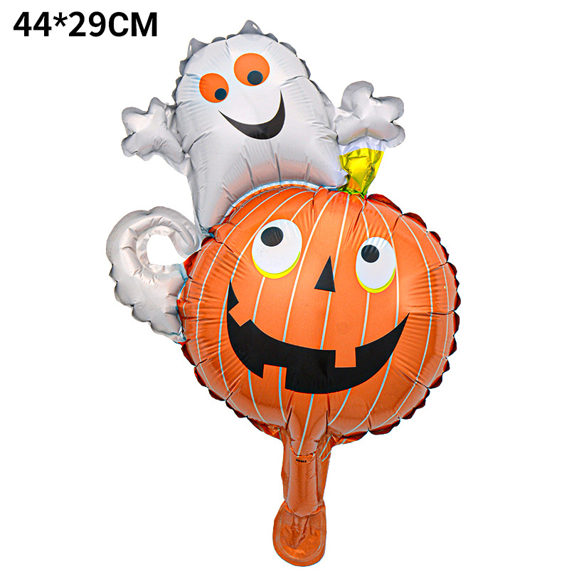 Mini globo de Halloween calavera calabaza murciélago araña decoración de Halloween dibujos animados de forma especial globo de película de aluminio