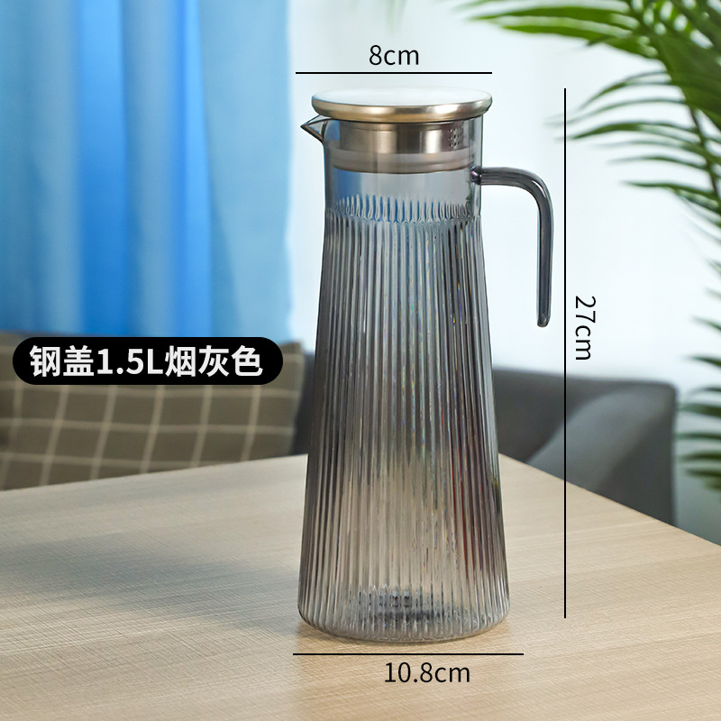 강철 뚜껑이있는 적갈색 1.5 검은 주전자