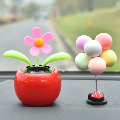 Car ornaments – Creative and Cute Solar-Powered - apple-flower-red-minnie-color-balloon-ornaments