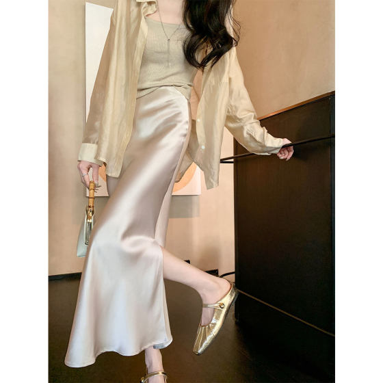 Sheepskin version ~ Su Yinyin with two versions of the same height hook and loop fold Baotou half drag grandma shoes