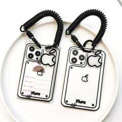 Creative new cute apple transparent acrylic card holder campus bus card meal card ID card holder access control integrated
