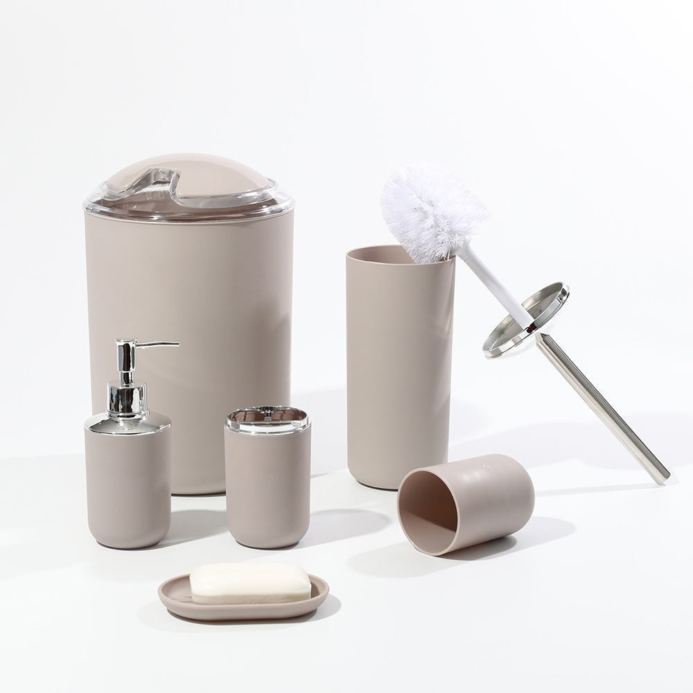 Juego de Accesorios de Baño para Hotel de 6 Piezas de Plástico para Baño y Hotel