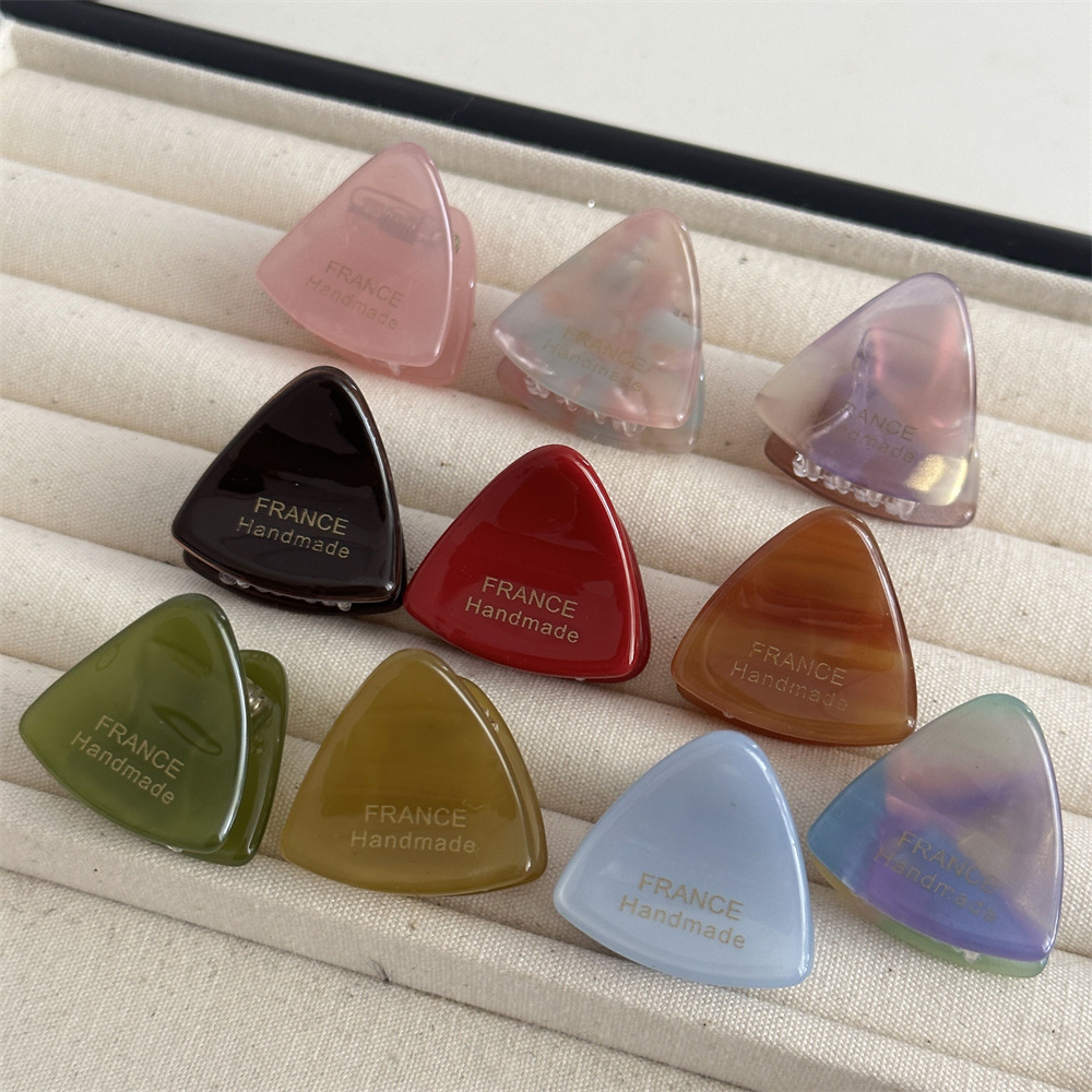 Stile coreano oro standard acetato piccolo triangolo carino tutto abbinato principessa testa mini clip forcina accessori per capelli quotidiani Nuovo_voghion.com